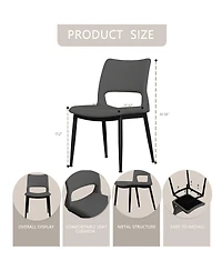 Streamdale Furniture Grey Pu Leather Dining Chairs (Set of 2)