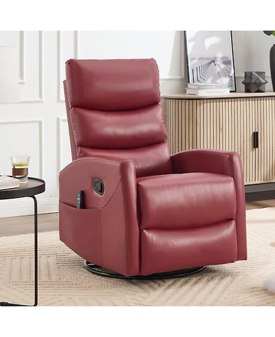 Streamdale Furniture Red Fabric Heat Massage Rocker Recliner