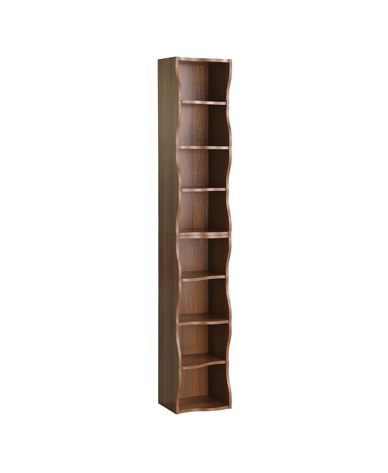 Streamdale Furniture Wavy 8-Layer Adjustable Bookshelf