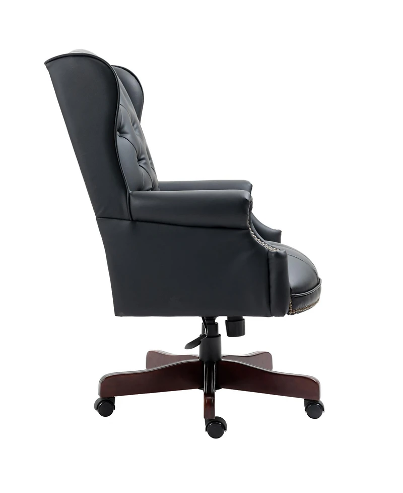 Streamdale Furniture Pneumatic height adjustable office chair with plush leather