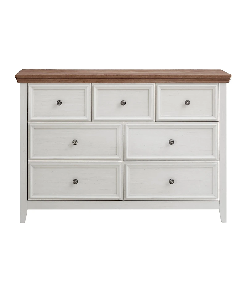 Streamdale Modern 7-Drawer Dresser, Cabinet for Living Room in Beige