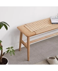 Streamdale Furniture Woven Oak Bench