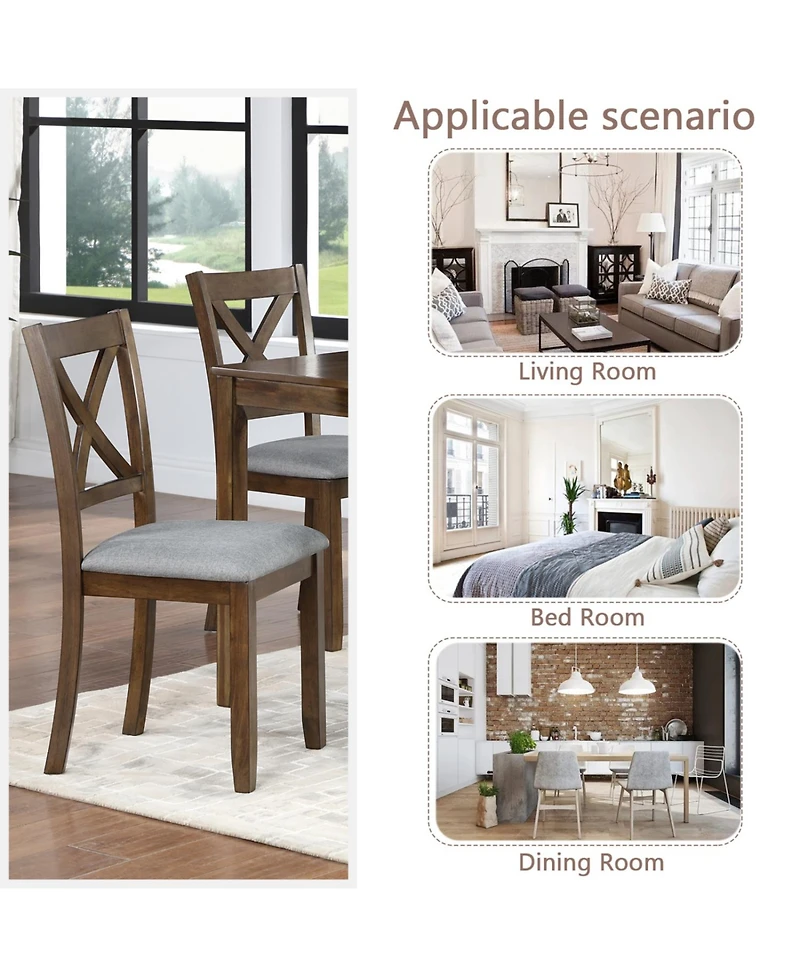 Streamdale Furniture Walnut Dining Chairs Set of 4