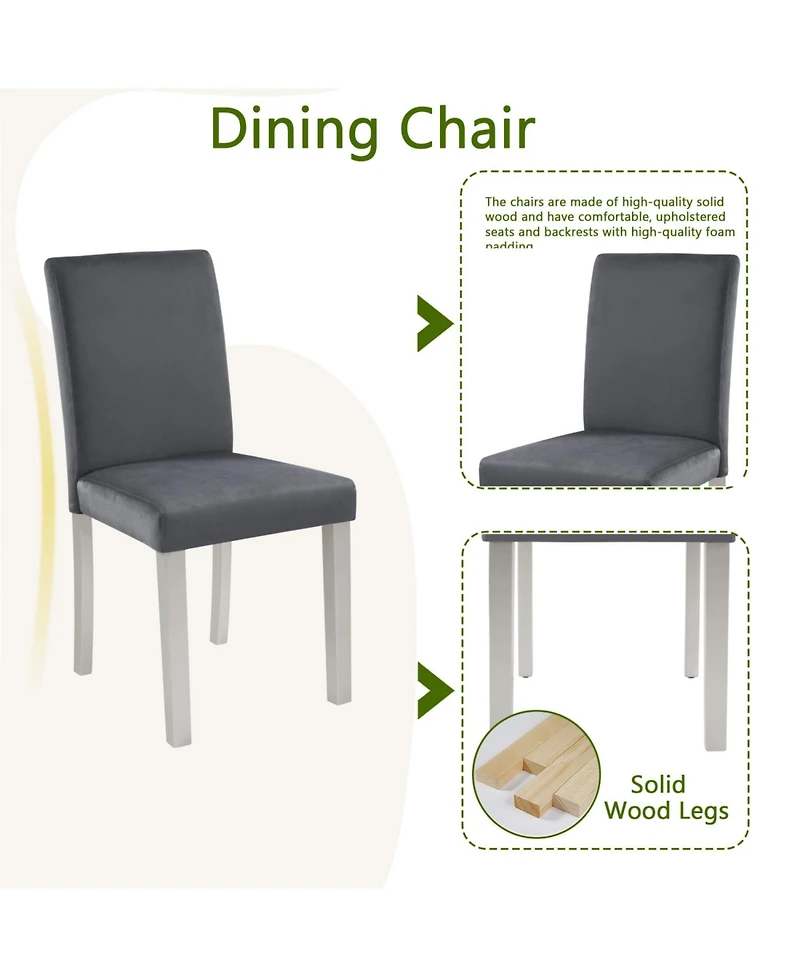 Streamdale Furniture 5-Piece Silver Grey Dining Set