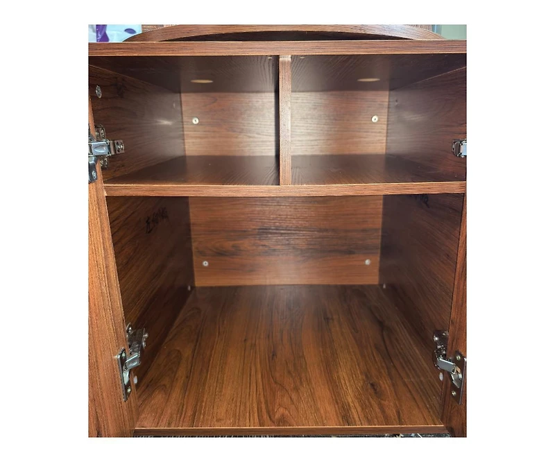 Streamdale Furniture Rotating 5-Tier Corner Bookshelf with Drawer