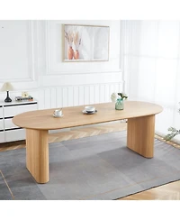 Streamdale Furniture Mdf Pedestal Dining Table - Modern Style, Easy Assembly