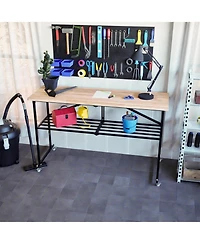 Streamdale Folding Butcher-Block Workbench - Portable Utility Table