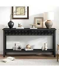 Streamdale Furniture Fir Veneer Modern Stylish Console Table with Honeycomb Design,Suitable for Study,Entryway, Hallway, Living Room, Foyer