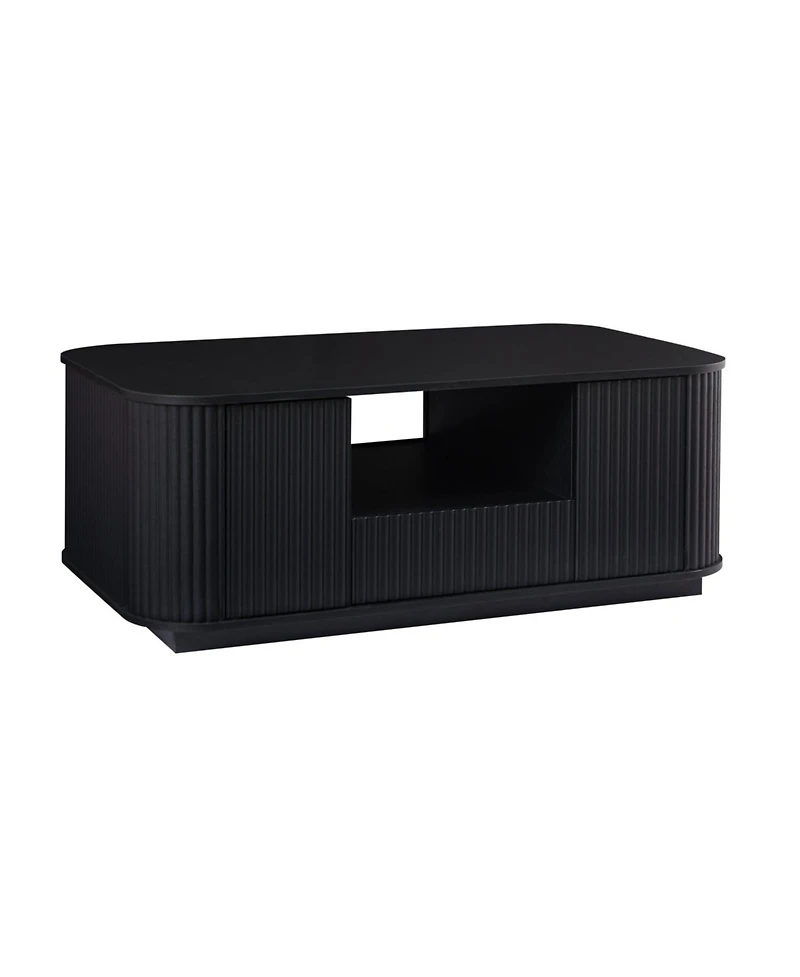Streamdale Furniture Modern Oval Coffee Table with Drawers - Black