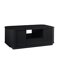 Streamdale Furniture Modern Oval Coffee Table with Drawers - Black