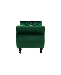 Streamdale Furniture Velvet Storage Ottoman Bench with Pillow