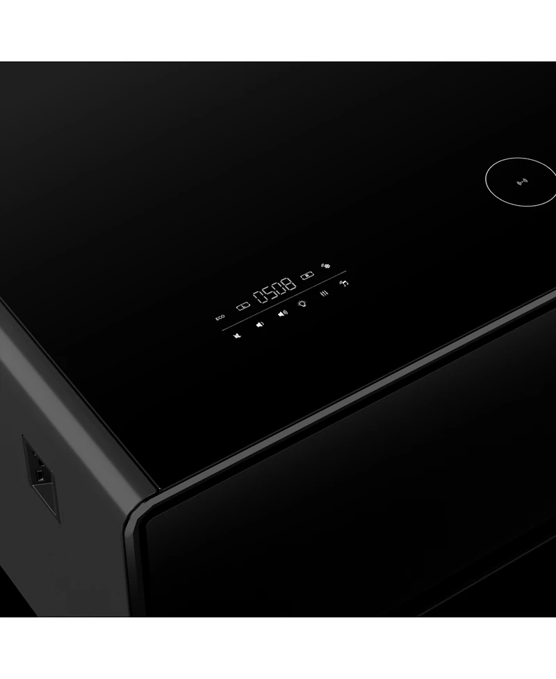 Streamdale Furniture Smart Coffee Table with Fridge, Freezer, Bluetooth, Wireless Charging - Black