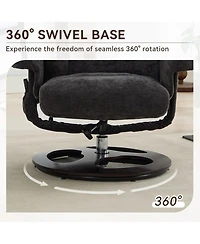 Streamdale Furniture Swivel Recliner Chair with Ottoman, Massage & Heat, Dark Grey