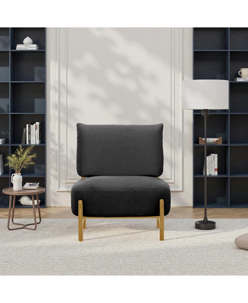 Streamdale Furniture Lamb Fleece Single Sofa Chair (Black)