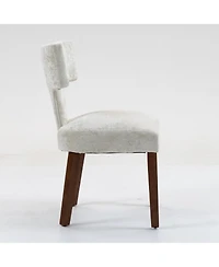 Streamdale Furniture Mid Century Modern Dining Chairs Set of 2 Beige Linen