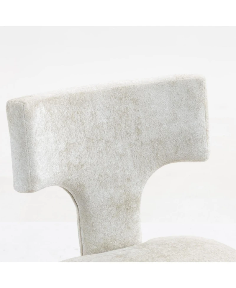 Streamdale Furniture Mid Century Modern Dining Chairs Set of 2 Beige Linen