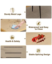 Streamdale Furniture Modern Dining Table with Wooden Top & Iron Legs (Seats 6-8)