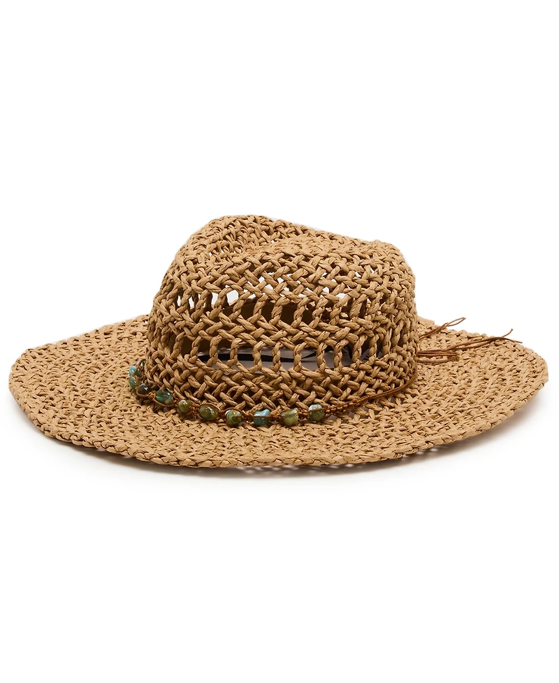 Steve Madden Beaded Trim Western Hat