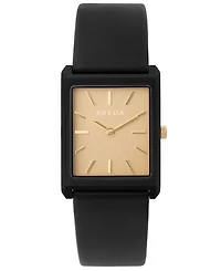 Breda Women's 'Virgil' 1736c Black Leather Band Watch, 26mm