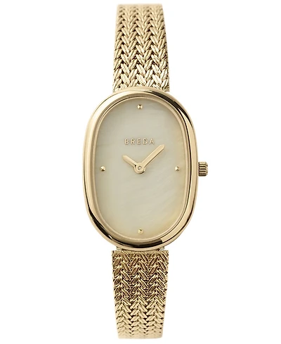 Breda Women's 'Jane Tethered' Gold Mesh Bracelet Watch, 23mm