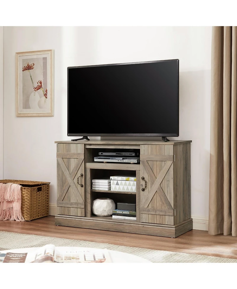 Streamdale Furniture Retro Farmhouse Tv Stand for TVs up to 50" (Gray Wash
