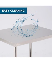 Streamdale Furniture 36"x24" Stainless Steel Kitchen Prep Table w/ Shelf & Wheels