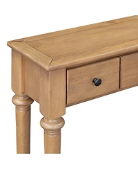Streamdale Furniture Retro Console Table with 4 Drawers and Open Shelf, perfect for Entryways, Living Rooms, and Hallways