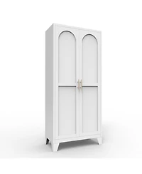 Streamdale Furniture 61" Metal Storage Cabinet with Adjustable Shelves (White)