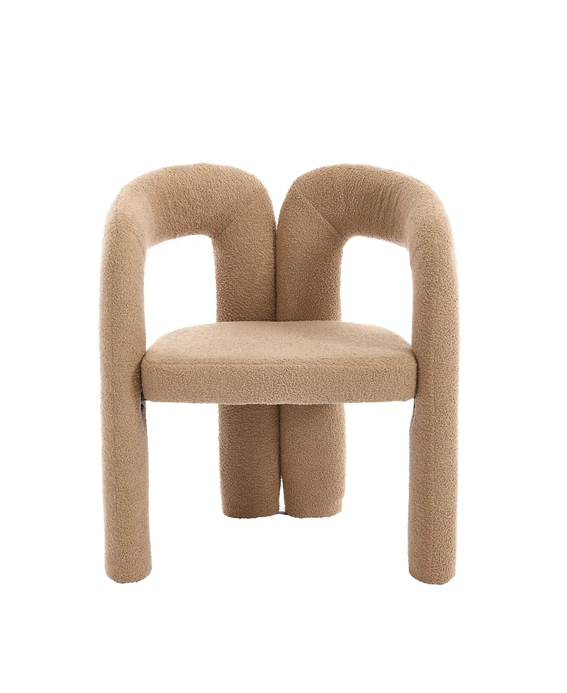 Streamdale Furniture Velvet Upholstered Accent/Dining Chair Set of 2 (Camel Teddy)