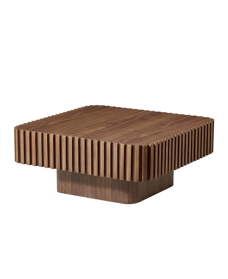 Streamdale Furniture 31.5" Modern Drum Coffee Table - Walnut