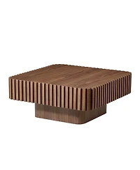 Streamdale Furniture 31.5" Modern Drum Coffee Table - Walnut