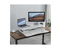 Streamdale Furniture 32" Height-Adjustable Desk Converter with Dual Monitor & Laptop Workstation