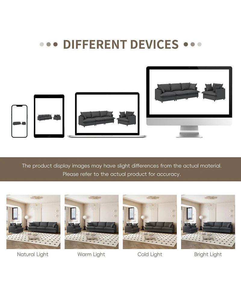 Streamdale Furniture Streamdale 2-Piece Chenille Sofa Set with Pillows 3-Seater Sofa & Armchair