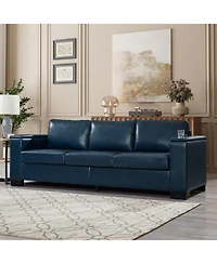 Streamdale Furniture Streamdale Modern Faux Leather Sofa with Cup Holder & Storage
