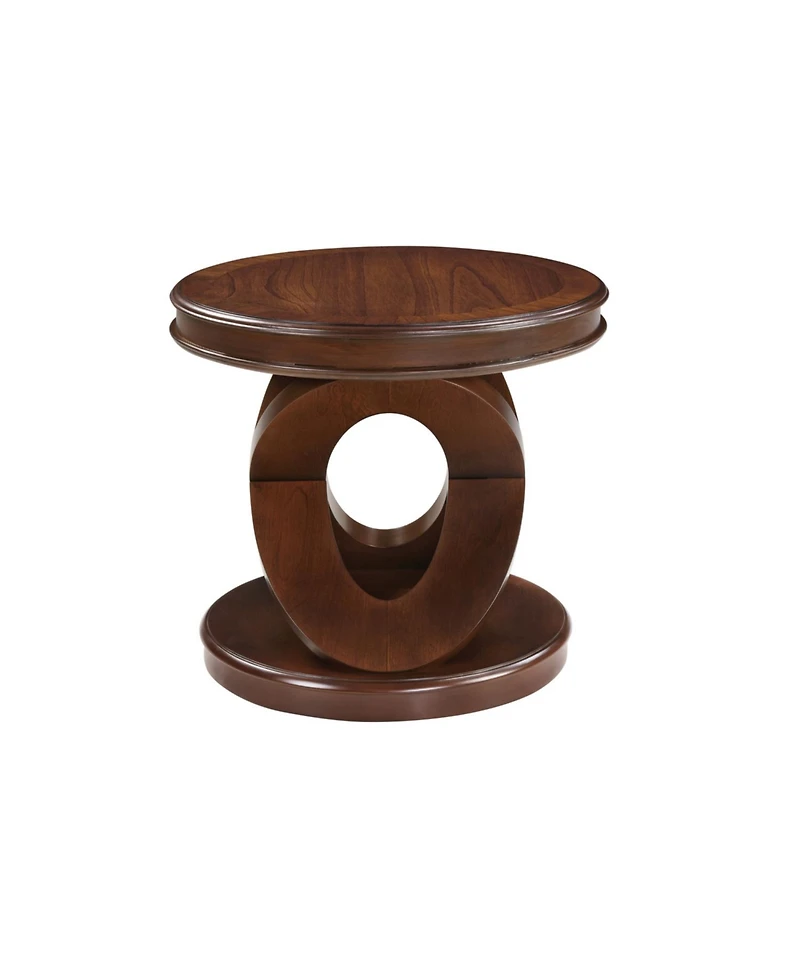 Streamdale Furniture Retro Round Wooden End Table, X-Base