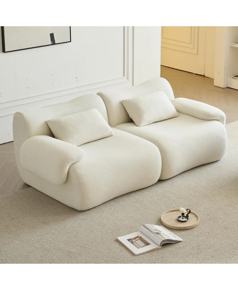 Streamdale Furniture Streamdale Memory Foam 2-Seater Sofa in a Box - White