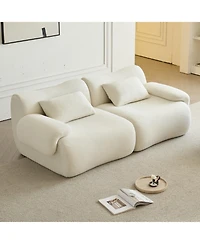 Streamdale Furniture Streamdale Memory Foam 2-Seater Sofa in a Box - White