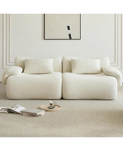 Streamdale Furniture Streamdale Memory Foam 2-Seater Sofa in a Box - White