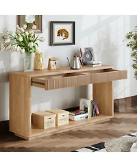Streamdale Furniture Streamdale 60" Modern 2-Drawer Fluted Console Table