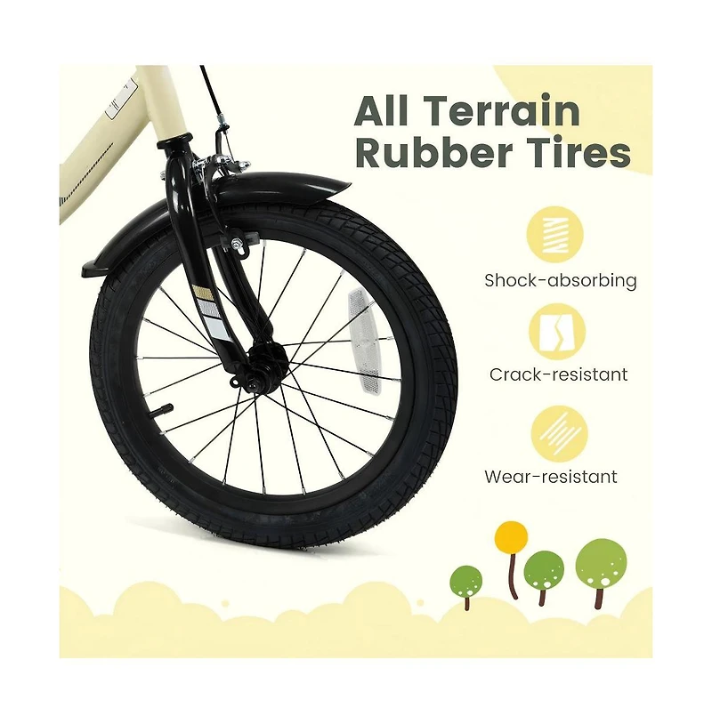 Hongge Kids Training Bike with Adjustable Seat Dual Brake System and Rubber Tires