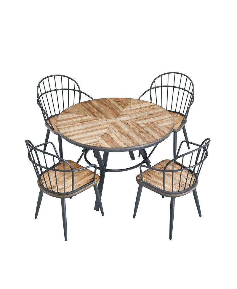 Streamdale Furniture Industrial Birch 5-Piece Dining Set