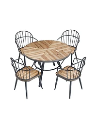 Streamdale Furniture Industrial Birch 5-Piece Dining Set