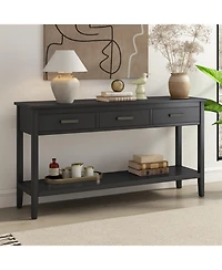 Streamdale Furniture Contemporary 3-Drawer Console Table with 1 Shelf, Entrance for Entryway, Hallway, Living Room, Foyer, Corridor