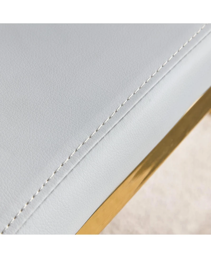 Streamdale Furniture Pu Leather Dining Chair Set of 4 Light Gray