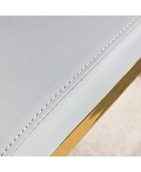 Streamdale Furniture Pu Leather Dining Chair Set of 4 Light Gray