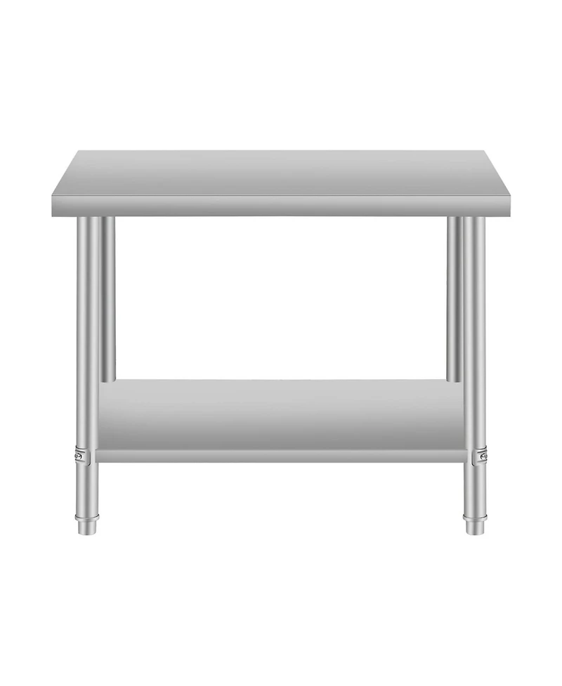 Streamdale Furniture Stainless Steel Kitchen Prep Table w/ Under Shelf