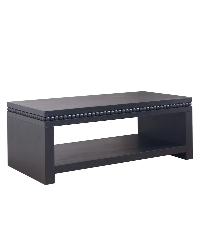 Streamdale Furniture Modern Coffee Table - Beaded Trim, Open Shelf