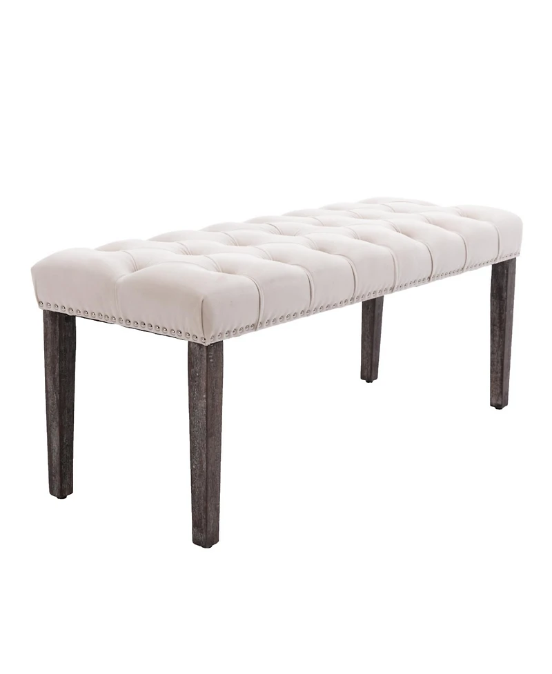 Streamdale Furniture Tufted Velvet Bench Ottoman