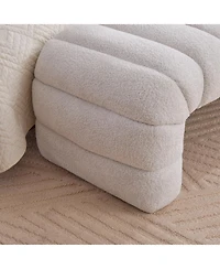 Streamdale Furniture Streamdale 69.7" Modern Upholstered Bed Bench, Chenille Ottoman, Ivory