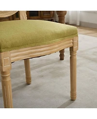 Streamdale Furniture Set of 2 French Style Linen Dining Chairs